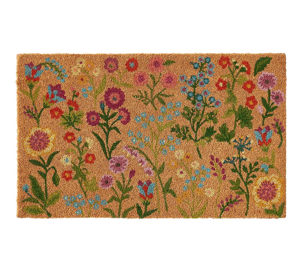 Spring Flower Thin Door Mats for Inside Entry Non Slip Chinese Watercolor  Floral Rose Entrance Rug Door Mat Front Back Door Rug TPR Backing Floor  Mats