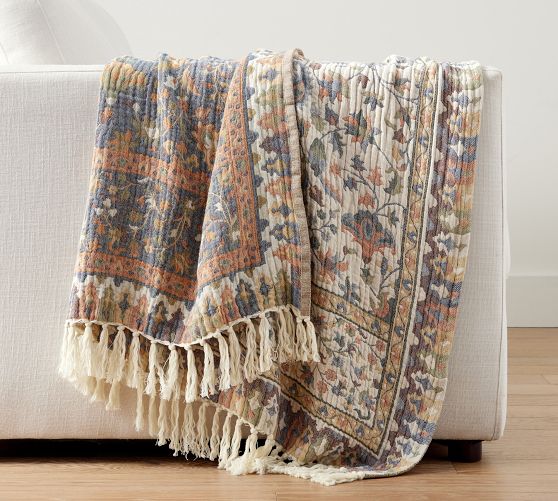 Penelope Jacquard Throw Blanket Pottery Barn