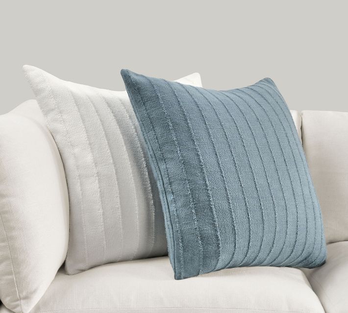 White Textured Throw Pillow, Striped Pillow Cover, Farmhouse Pillow