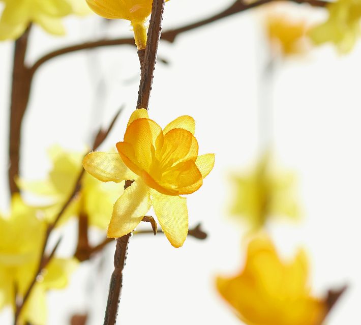 Yellow Forsythia Branch  Faux Blooming Spring Branches at