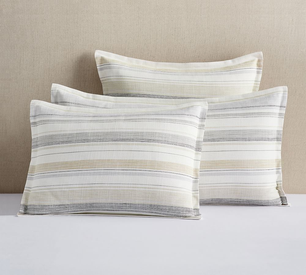 Under The Canopy Striped Handmade Pillow - Warm Beige Warm Beige Pillows