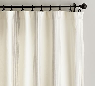 Riviera Striped Linen/Cotton Curtain | Pottery Barn