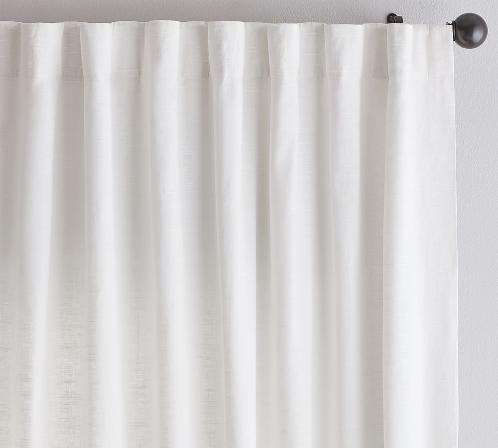 Custom Emery Linen Blackout Curtain White Pottery Barn
