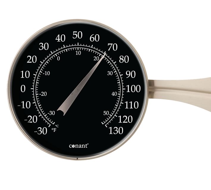 12 Beige, Black, & Brown Large Dial Thermometer with Black Dial