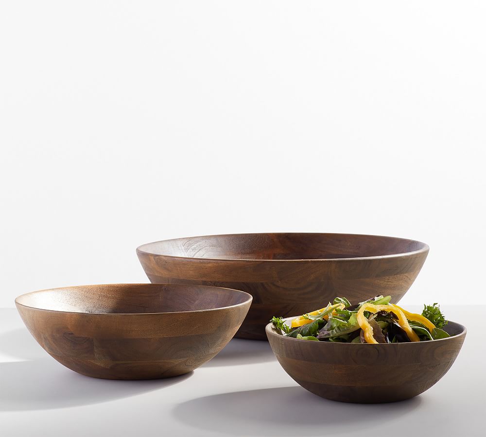 Chateau Handcrafted Acacia Wood Salad Bowls