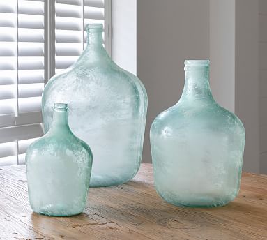 Frosted Recycled Glass Demijohn Vase | Pottery Barn