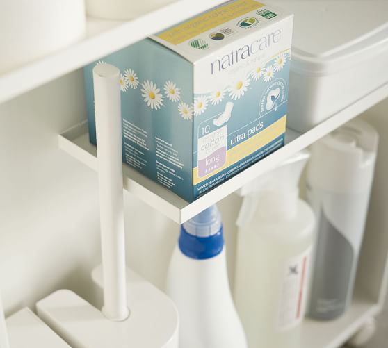 Yamazaki Slim Rolling Bathroom Cart with Handle | Pottery Barn