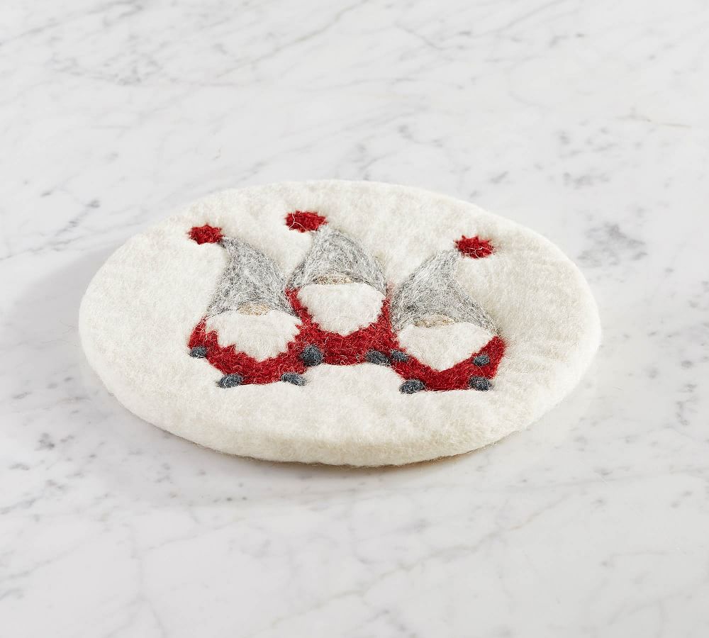 Gnome Wool Felt Trivet