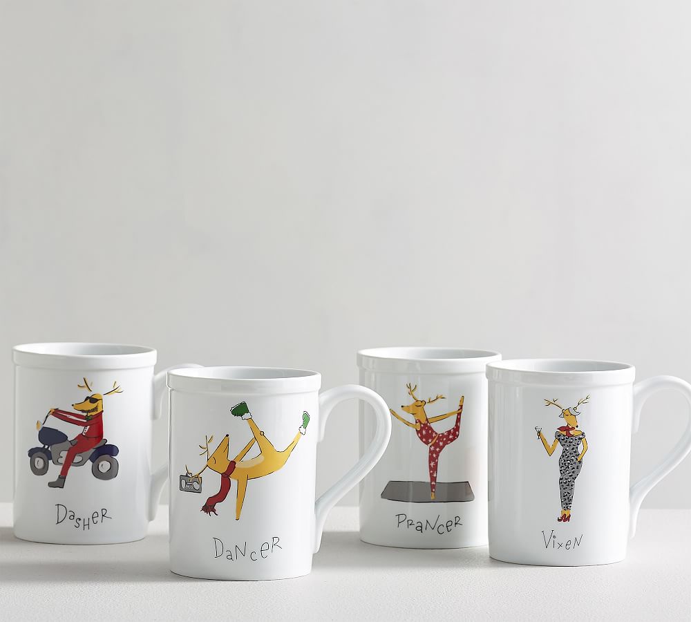 Holiday Reindeer Mug Set