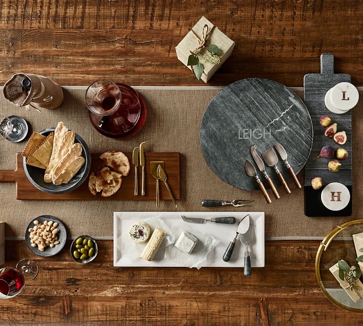 Creative Co-op Marble Charcuterie, Grey Cheese/Cutting Board, Gray