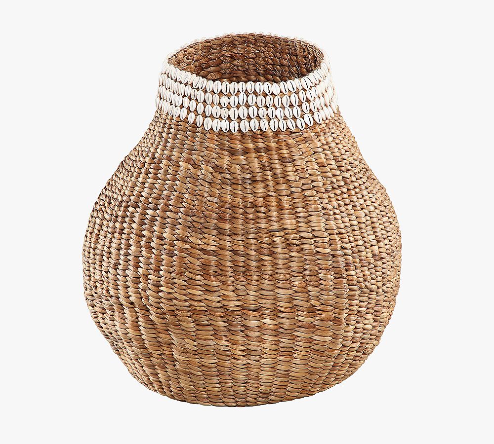 Two-Tone Round Handwoven Basket