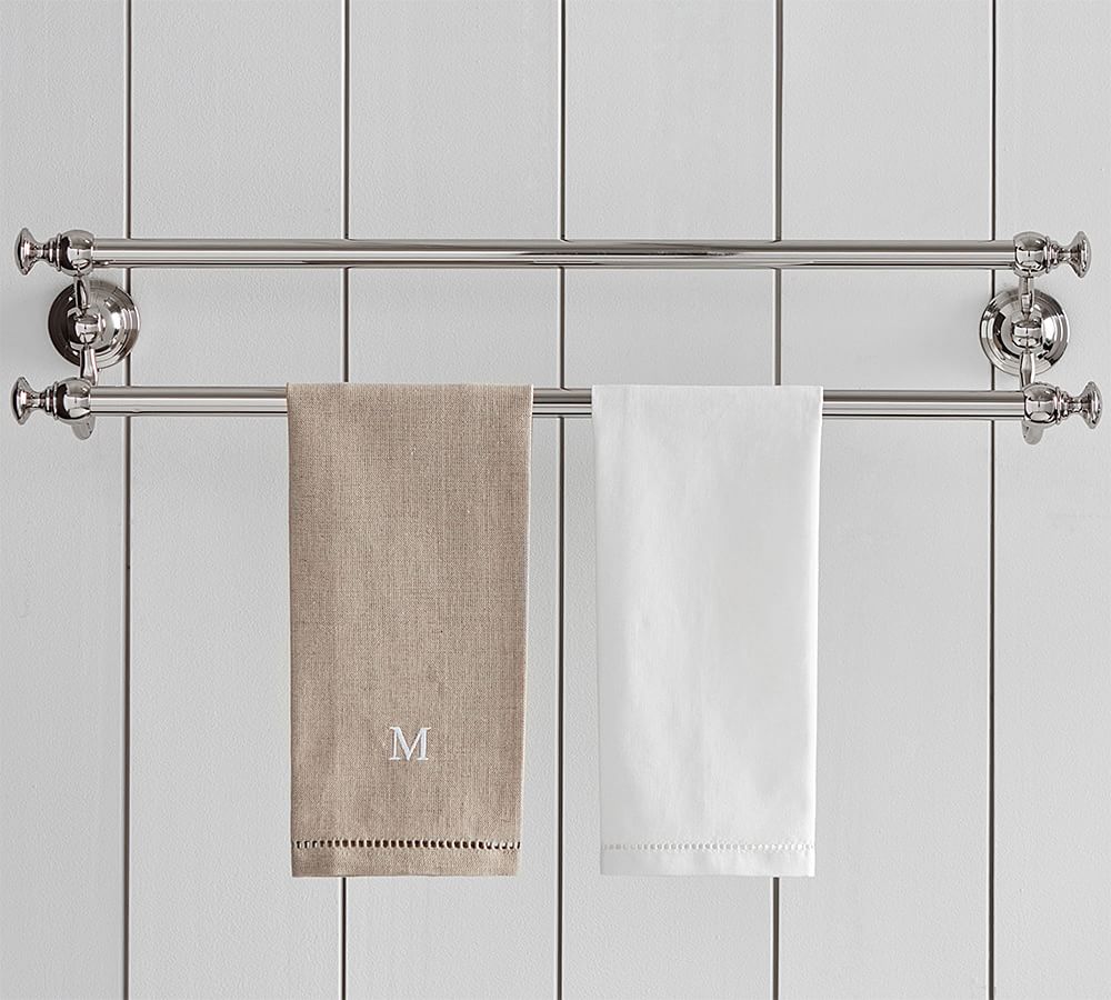 Hemstitch Hand Towel with Embroidered Bees / Monogram Gift / Guest Towel