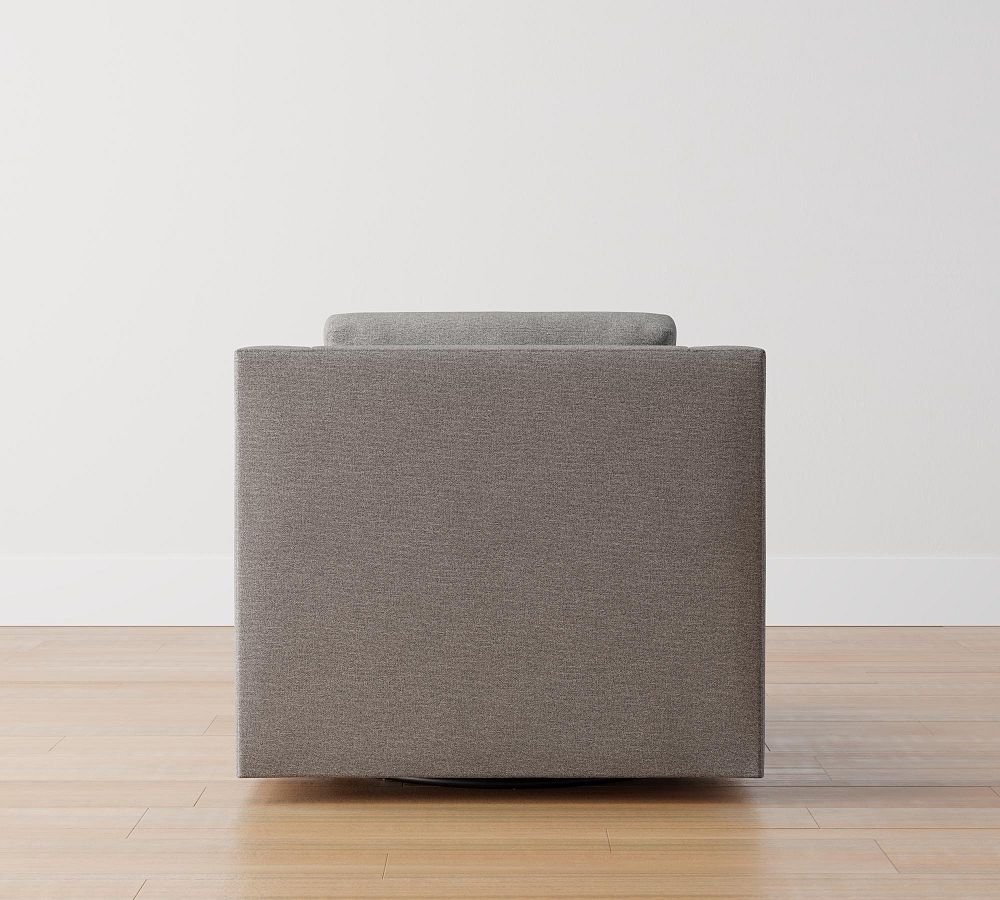 York Slope Arm Upholstered Swivel Armchair Pottery Barn