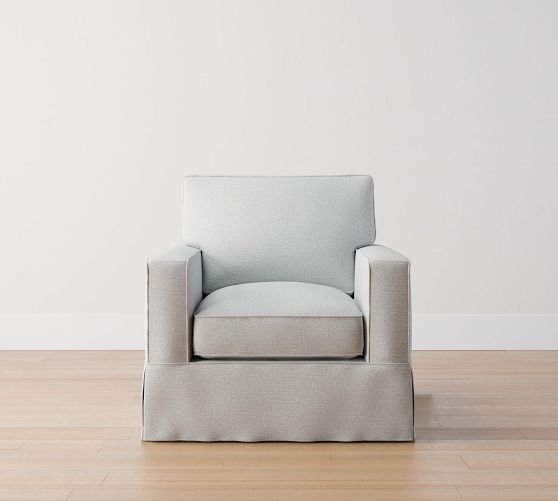 PB Comfort Square Arm Slipcovered Armchair Pottery Barn