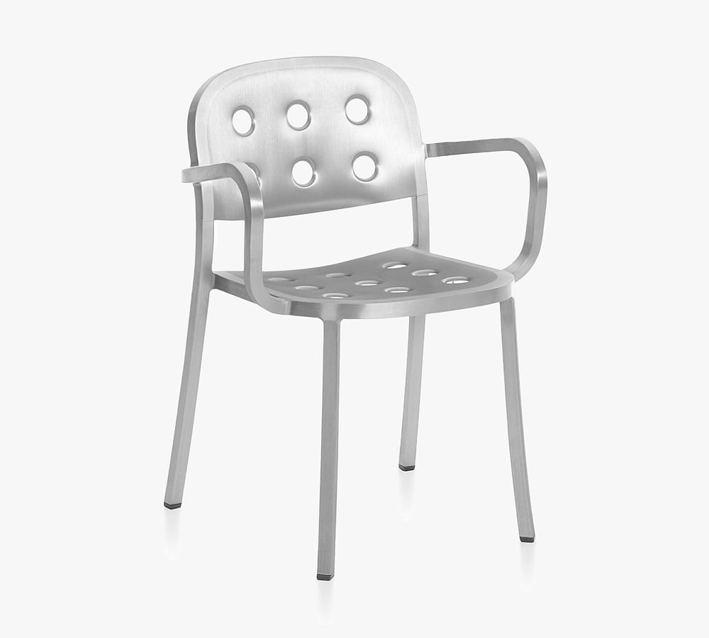 Emeco 1 Inch Aluminum Metal Stacking Dining Armchair