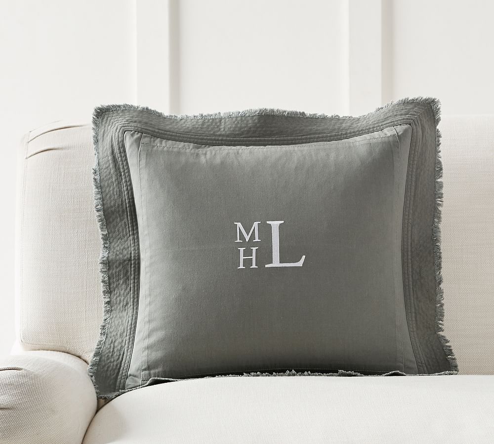 Washed Twill Flange Pillow Cover Pottery Barn