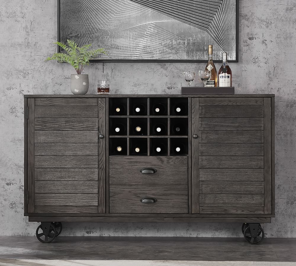 Rolling deals liquor cabinet