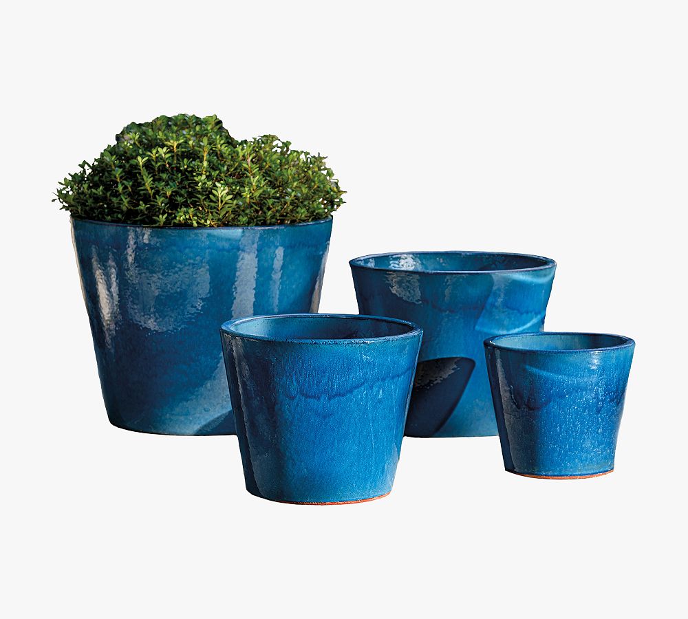 Bombay Round Glazed Terra Cotta Planter