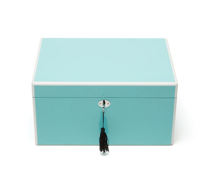 Small Laquer Art Mini Jewelry Box - Blue I Lauqer art Craft Decorative –  Decor In Home