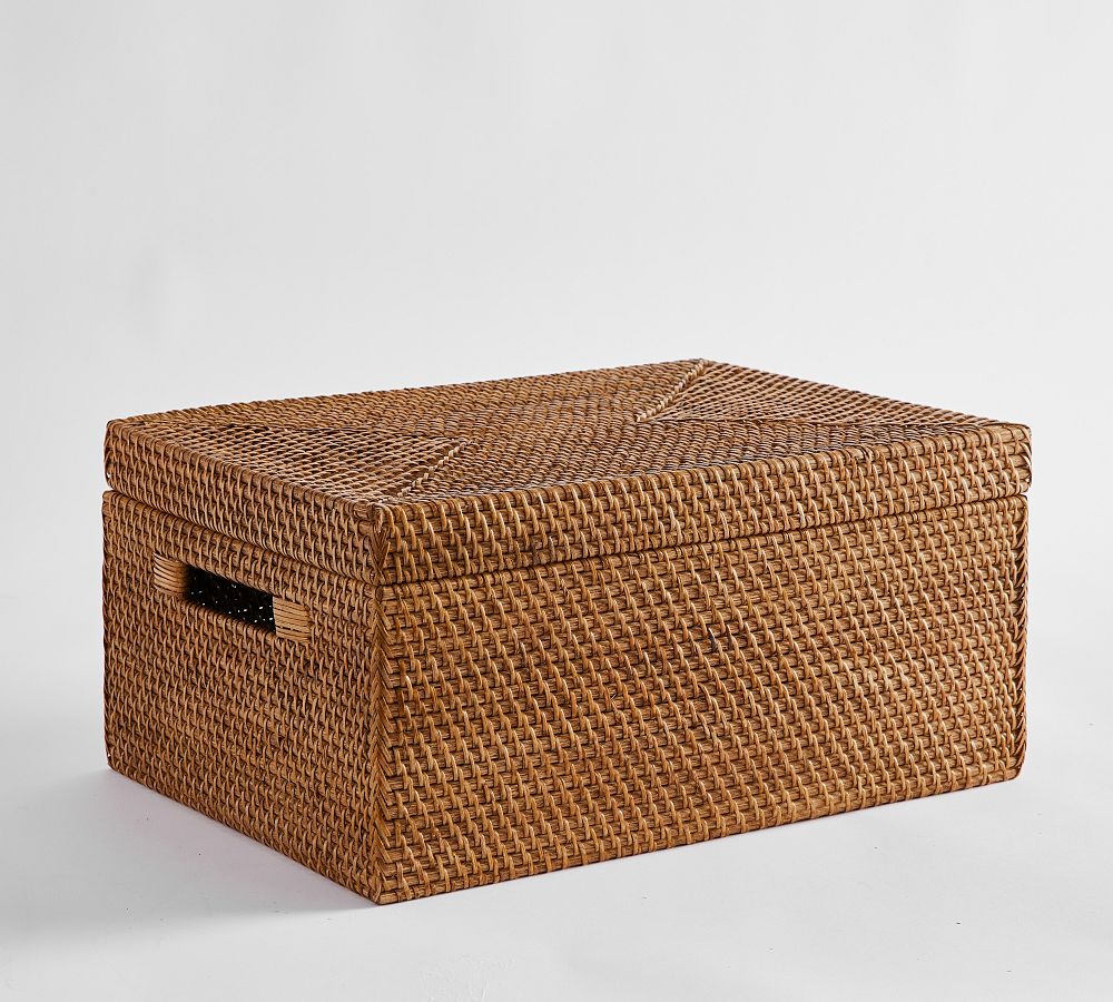 Tava Handwoven Lidded Baskets | Pottery Barn