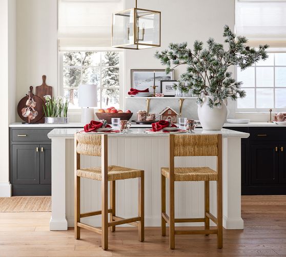 Pottery barn white bar shop stools