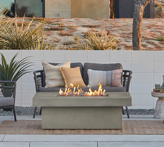 Chrisley Rectangular Propane Fire Table Pottery Barn