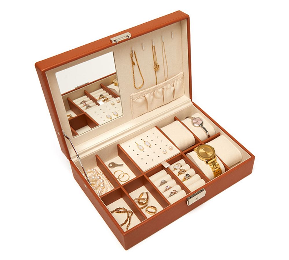 Kennedy Vegan Leather Single Hinged Jewelry Box Pottery Barn