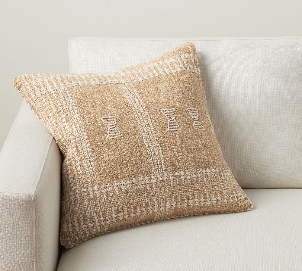 Leisure Taupe Velvet Modern Throw Pillow with Feather-Down Insert