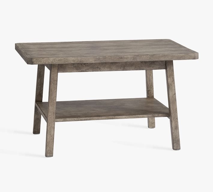 Mainstays Farmhouse Square Side Table with Storage, Rustic Weathered Oak