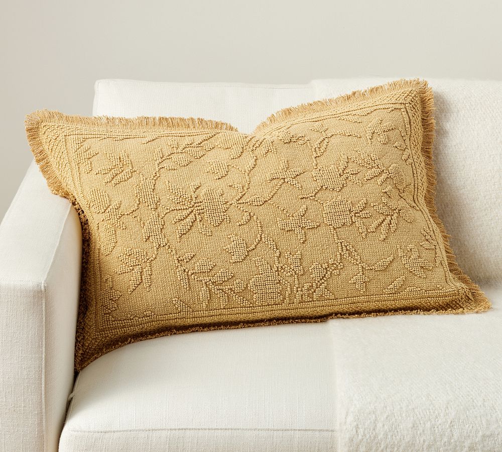 Tufted Hello Fall Fringed Lumbar Pillow