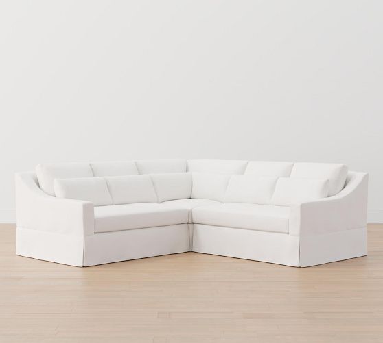 York Slope Arm Slipcovered 3Piece LSectional Pottery Barn