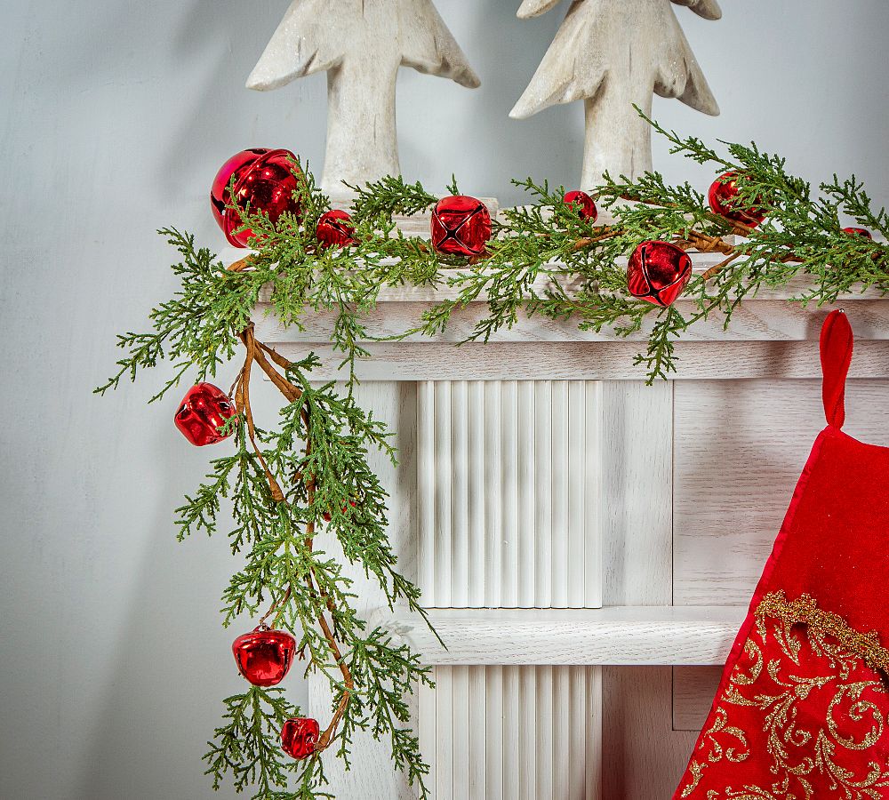 Red Jingle Bell Garland, 5' - Set of 2