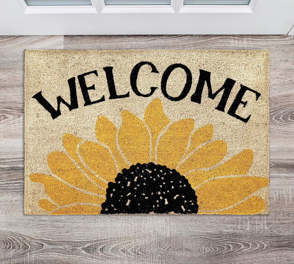 Flower Welcome Mat, Sunflower Doormat, Summer Doormat