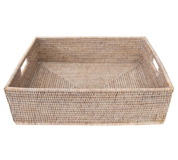 Wood Handmade Storage Box With Storage Basket Organizer Box Rattan  Traditional Rattan For Easy Organizer Box Storage Large basket S