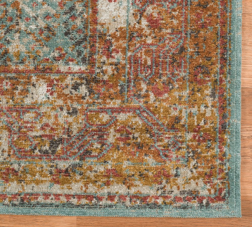 Multi Caroll Synthetic Rug Patterned Rugs Pottery Barn