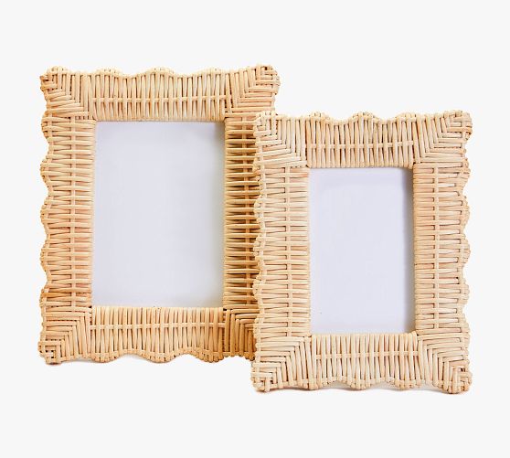 Scalloped Wicker Weave Frames Set of 2 Pottery Barn