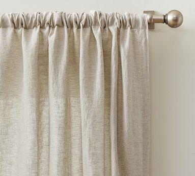 Belgian Flax Linen Unlined Curtain | Pottery Barn