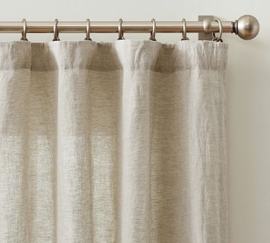 Belgian Flax Linen Unlined Curtain | Pottery Barn