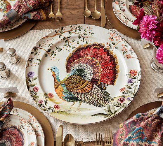 Botanical Harvest Turkey Serving Platter | Pottery Barn