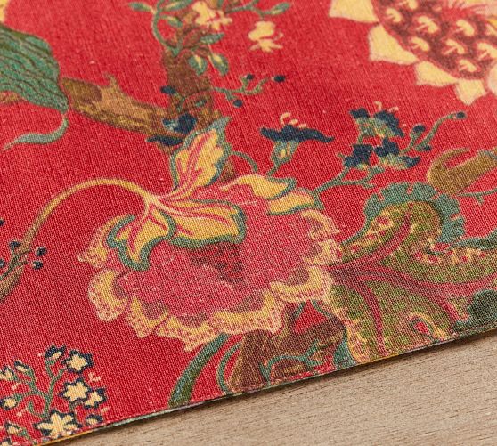 Dahlia Floral Reversible Cotton/Linen Placemats Set of 4 Pottery Barn