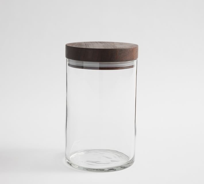 Clear Glass Canisters/Jars with Black Lids