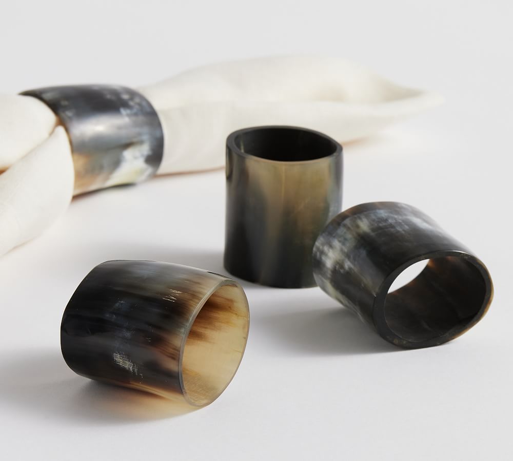 Handcrafted Horn Napkin Rings | Pottery Barn - Set of 4