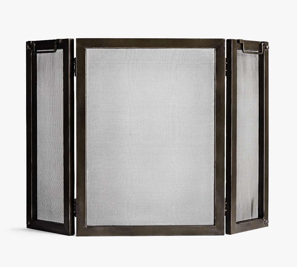 Triple Industrial Fireplace Screen | Pottery Barn