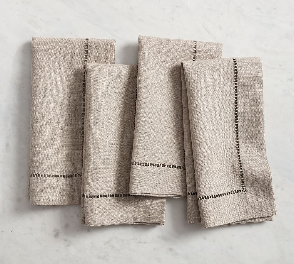 Hemstitched Linen Dinner Napkins (Set of 4) - On Sale - Bed Bath & Beyond -  10104615