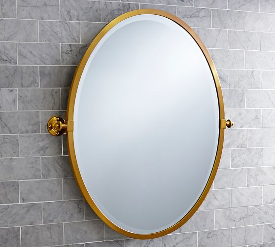 Kensington Pivot Oval Wall Mirror Pottery Barn