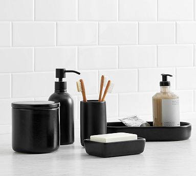 Matte Black Porcelain Bathroom Accessories | Pottery Barn