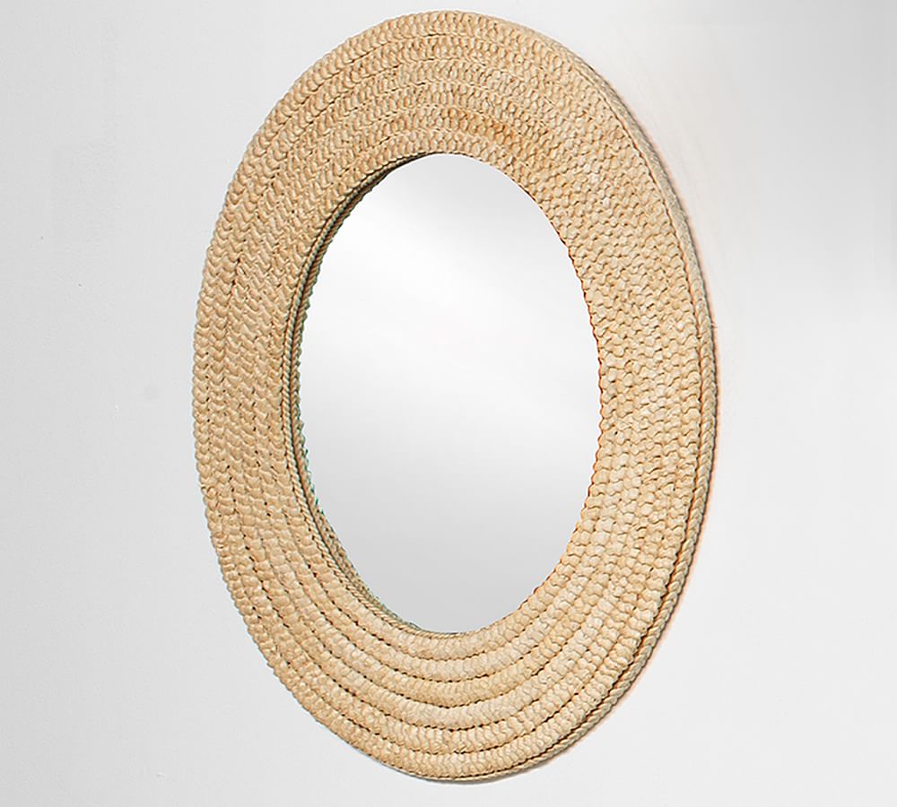 Anastasia Round Seagrass Mirror - 36" | Pottery Barn