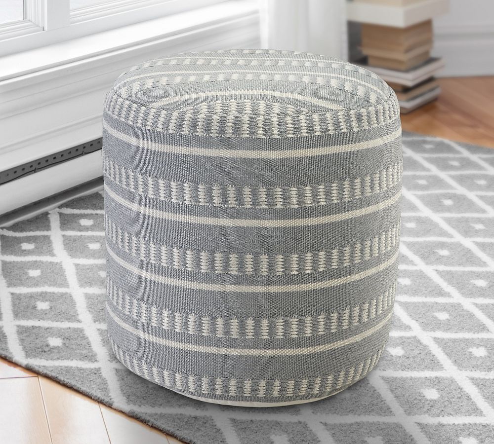 Canaan Recycled Yarn Outdoor Pouf Pottery Barn