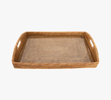 Tava Handwoven Rattan Rectangular Serving Tray | Pottery Barn