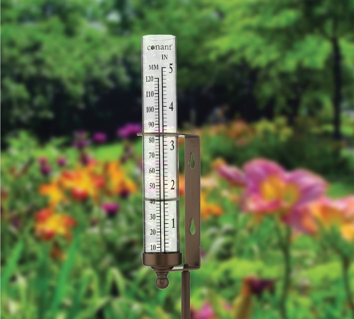 Garden Rain Gauge & Thermometer